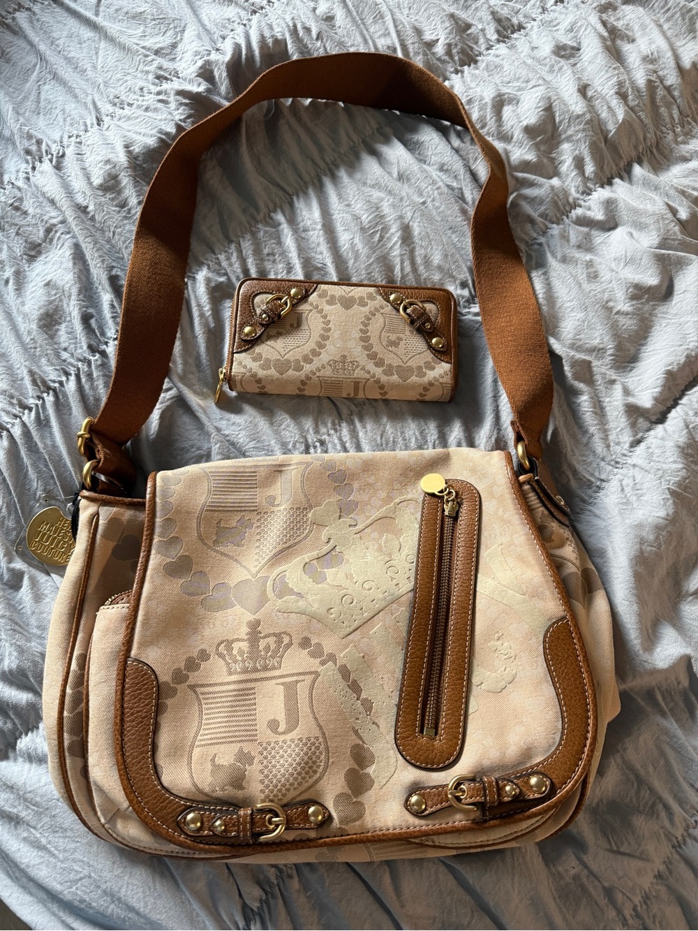 Y2K Juicy Couture Messenger Bag & Matching Wallet